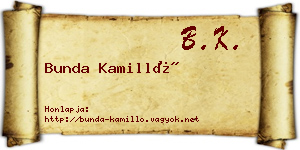 Bunda Kamilló névjegykártya